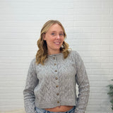 Pointelle Knit Button Front Top