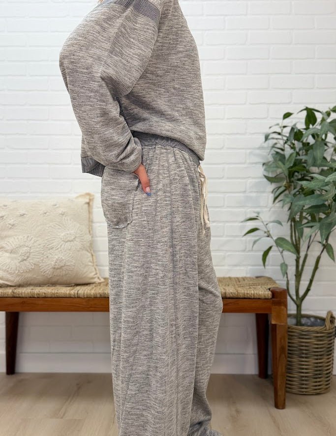 Striped Waist Drawstring Pants