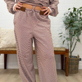 Striped Wide-leg Knit Pants