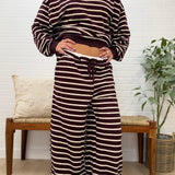 Striped Wide-leg Knit Pants