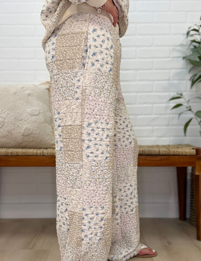 Multi Floral Patchwork Quilted Lounge Pants