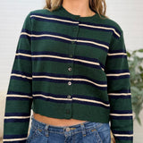 Multicolor Stripe Button Down Knit Top
