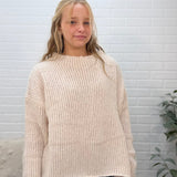 Mock Neck Long Sleeve Oversized Knit Sweater