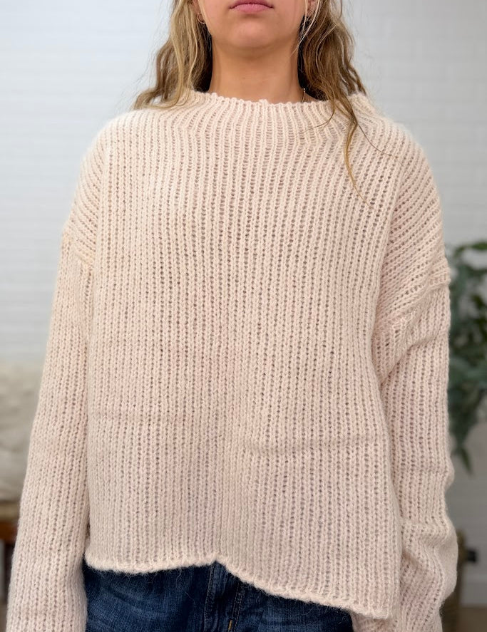 Mock Neck Long Sleeve Oversized Knit Sweater