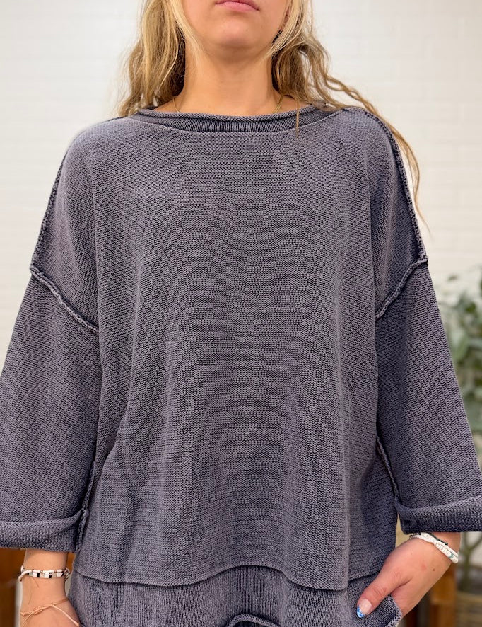 Washed Inverted Seam Sweatshirt