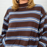 Multicolor Stripe Crew Neck Relaxed Knit Pullover