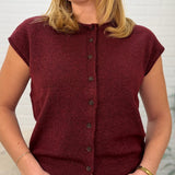 Raw Edge Sleeveless Lightweight Cardigan
