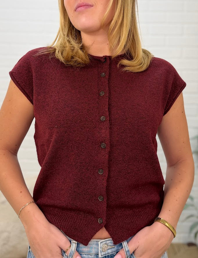 Raw Edge Sleeveless Lightweight Cardigan