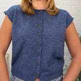 Raw Edge Sleeveless Lightweight Cardigan