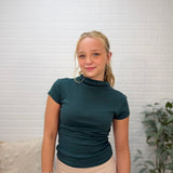 Mock Neck Cap Sleeve Top
