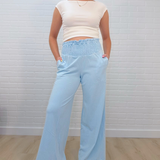 Mineral Washed Smocked Waist Pants