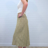 Print Elastic Waist Midi Skirt