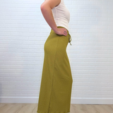 Adjustable Drawstring Texture Knit Long Skirt