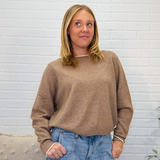 Contrast Trim Long Sleeve Sweater