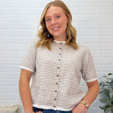 Stripe Button Down Knit Cardigan