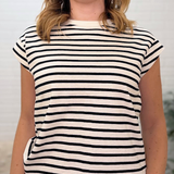 Striped Cap Sleeve Relaxed Everyday Tee