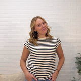 Striped Cap Sleeve Relaxed Everyday Tee