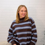 Multicolor Stripe Crew Neck Relaxed Knit Pullover